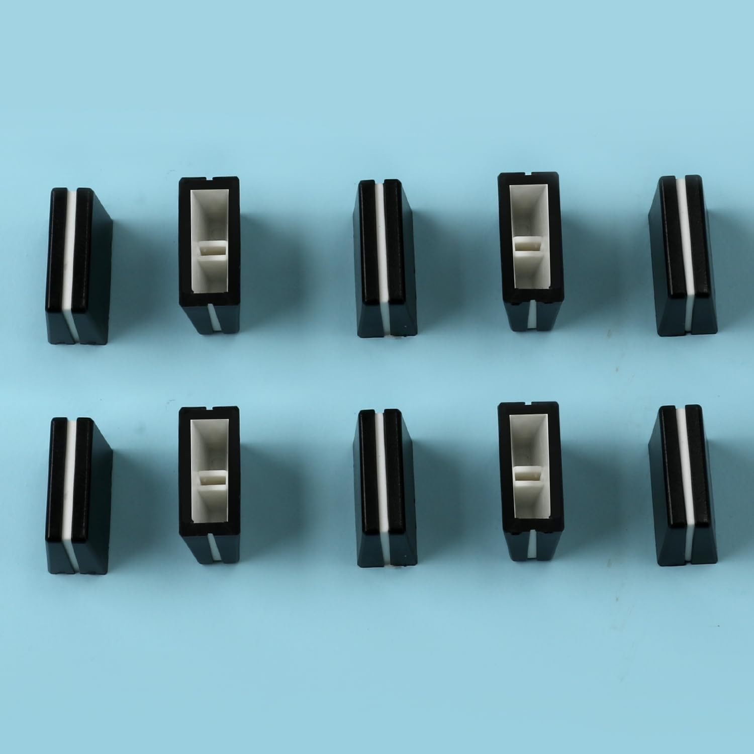Black Fader Caps Mixer Slider Knobs 10pcs Durable Rubber for Long Lasting Use