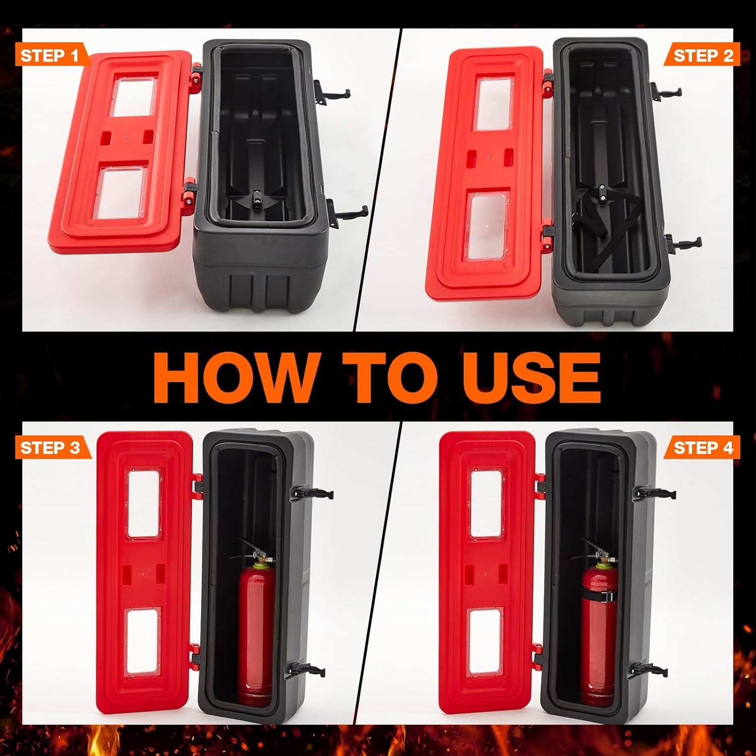 Fire Extinguisher Cabinet Box - 2 Pcs Weatherproof Plastic Holder Case