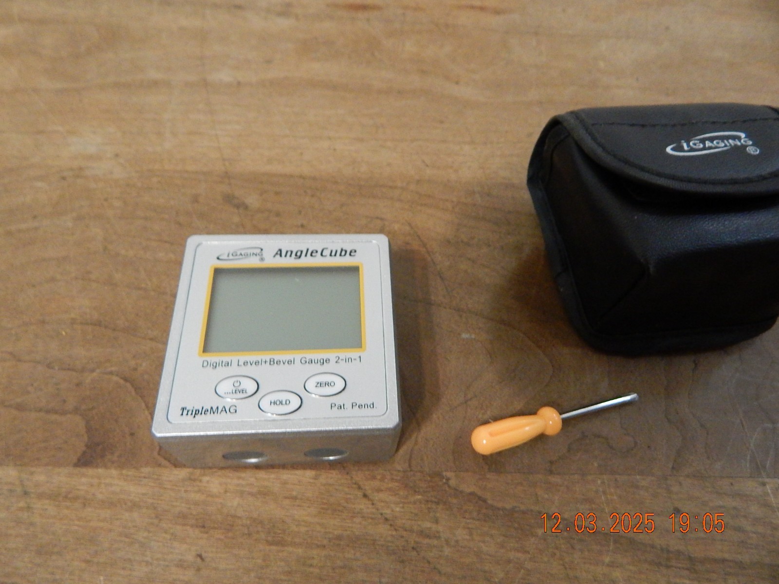 iGaging Angle Cube Digital Magnetic Protractor Gauge Level w/Case