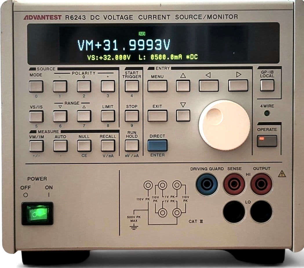 ADVANTEST R6243 DC Voltage Current Source Monitor TFT Display Mod Tested