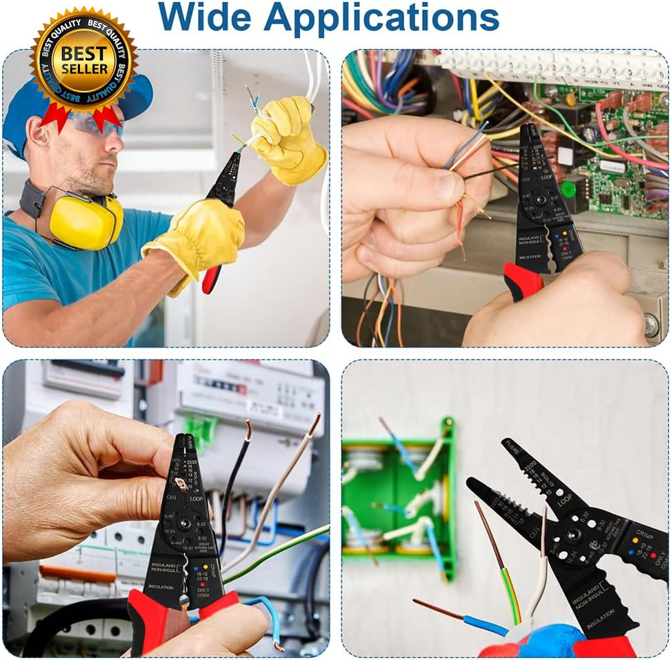 Wire Stripper, 3Rd Generation Wire Crimpingtool, 8IN Professional Wire Strippers