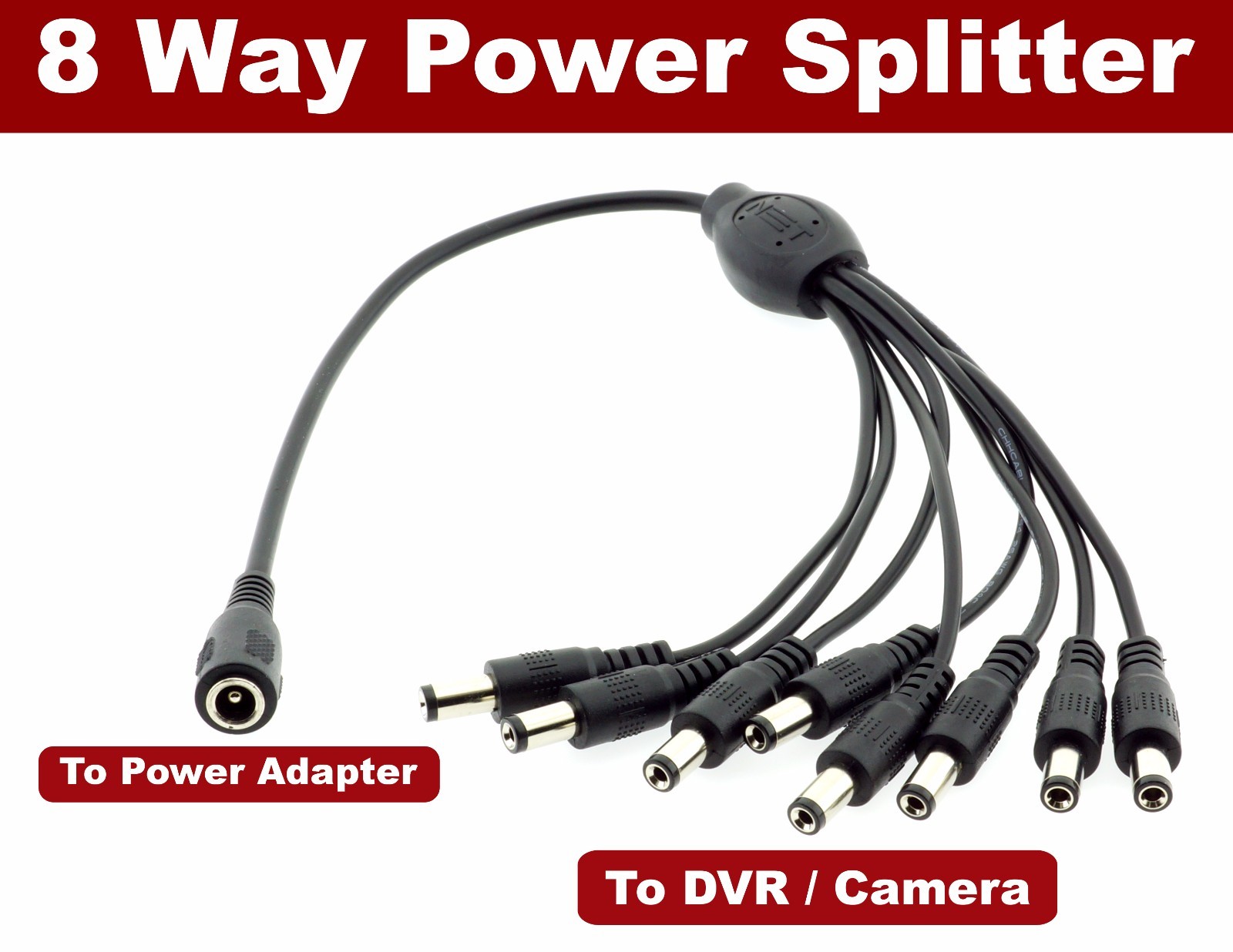 DC 12V 5A Power Supply Adapter +8 Split Power Cable for Lorex UL EMI