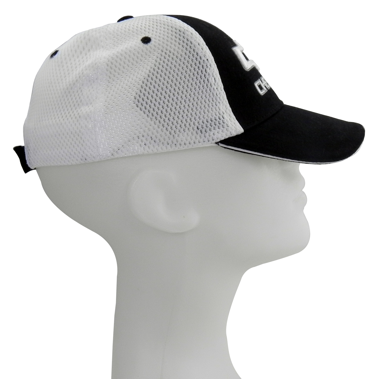 Chevrolet Logo Black with White Mesh Back Baseball Hat Baseball Cap