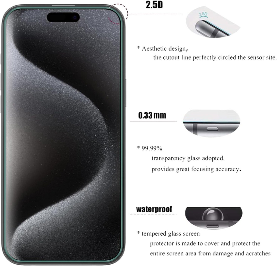 2Pack Gorilla Tempered Glass Screen Protector For iPhone 17e 17 16 15 Pro Max