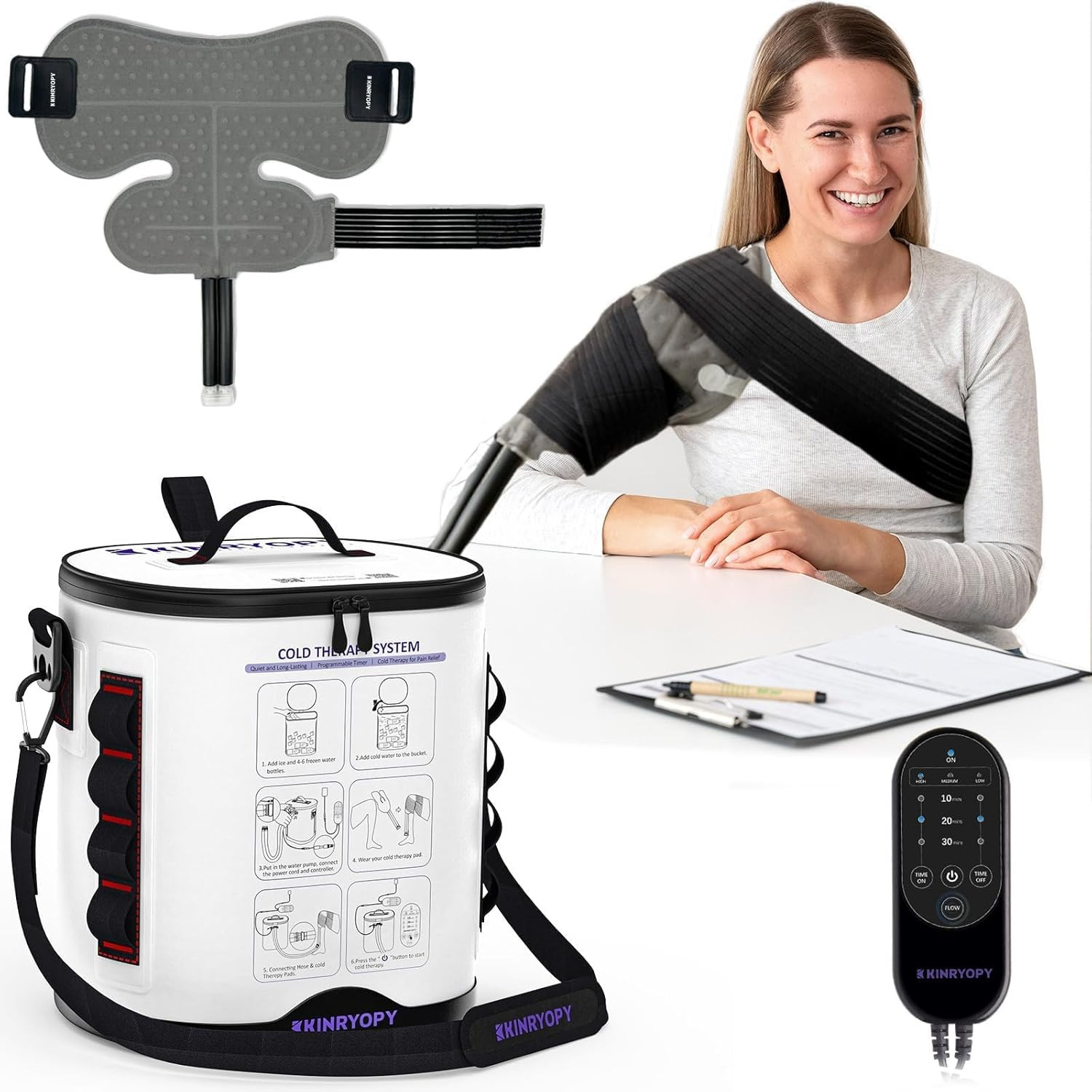 Cold Therapy Machine for Shoulder with Programmable Timer, Portable Ice Machine