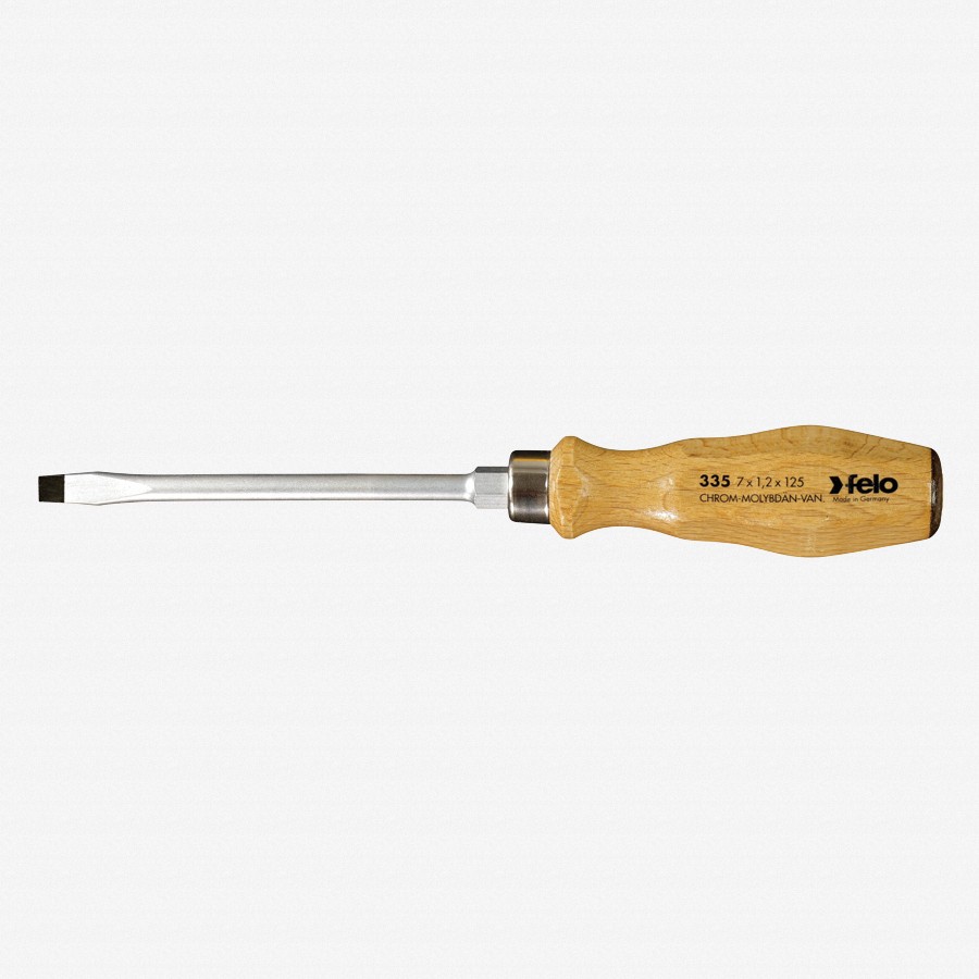 Felo 10 x 175mm Wood Handle Slotted Screwdriver