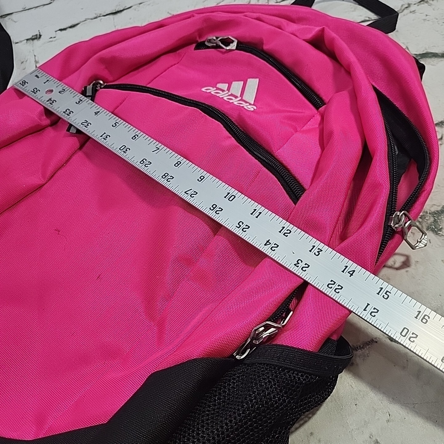 Adidas Pink Backpack Girls School Bag Multi Compartment Pockets