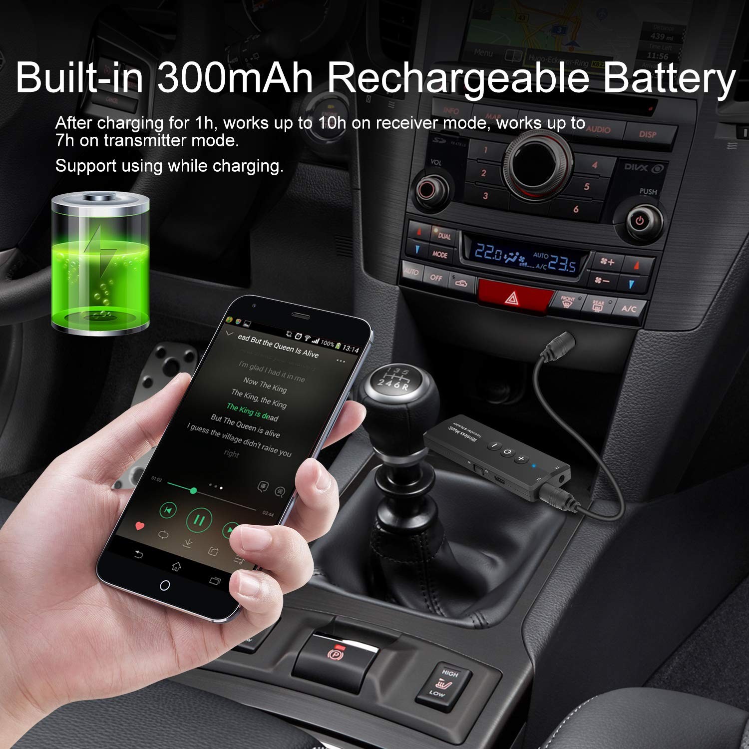 2026 Upgraded Bluetooth 5.3 Transmitter 3-in-1, Portable Wireless Rechargeabl...