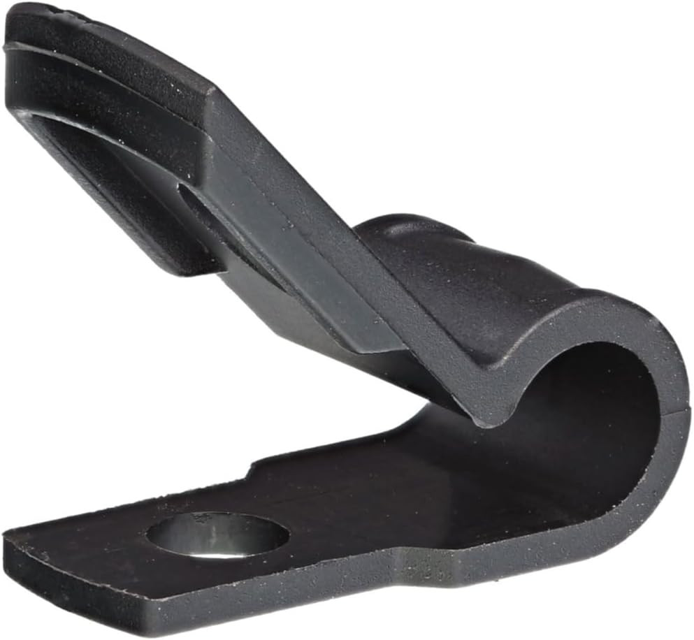 3/16 Inch Nylon R Type Cable Clamp Screw Mount UV Black 100 Pack