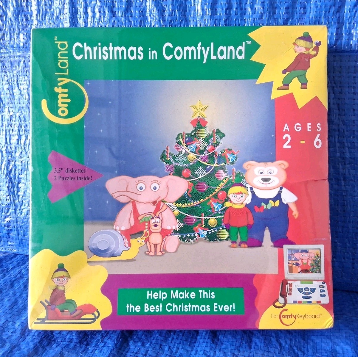 CHRISTMAS IN COMFYLAND - Interactive Movies w/ 3.5" Diskettes & 2 Puzzles - NEW!