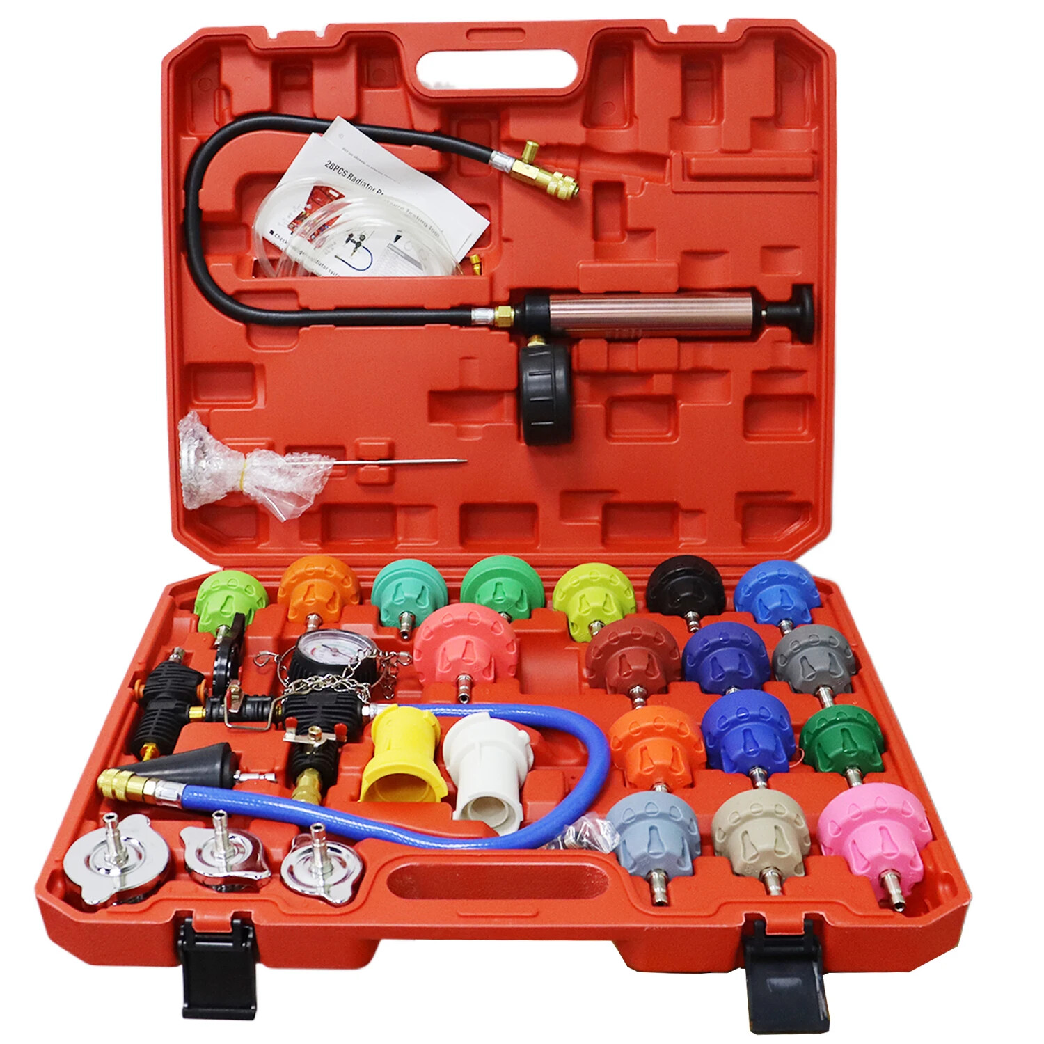 Car Tank Pressure Leak Detector 28 Piece Coolant Replacement Leak Detector