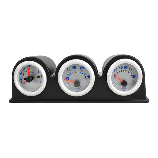 12V Car Gauge Kit Speed Water Temperature Oil Pressure 3 In 1 Instrument Gauge