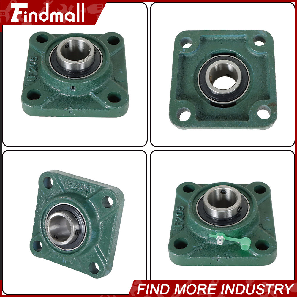 4 PCS UCF205-16 Solid Base Pillow Block Flange Bearing 1" Bore 4 Bolt