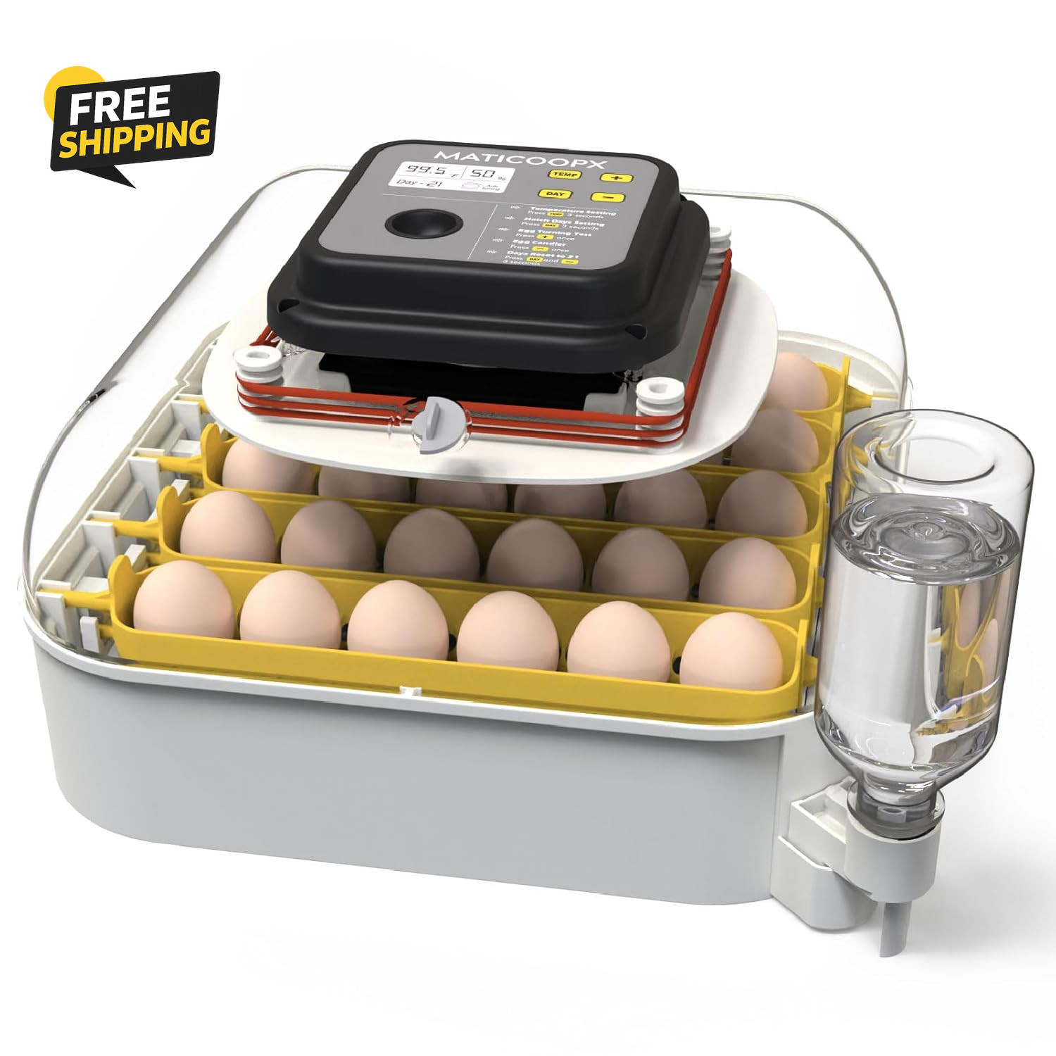 30 Egg Incubator Automatic Turner Humidity Display Egg Candler Hatcher Kit