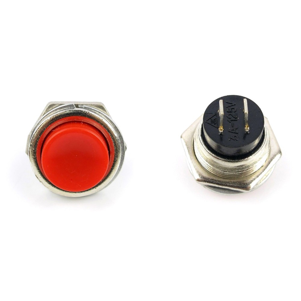 10* Small Self-Reset Round Button Head Power Switch Circle Kill Button Switch N