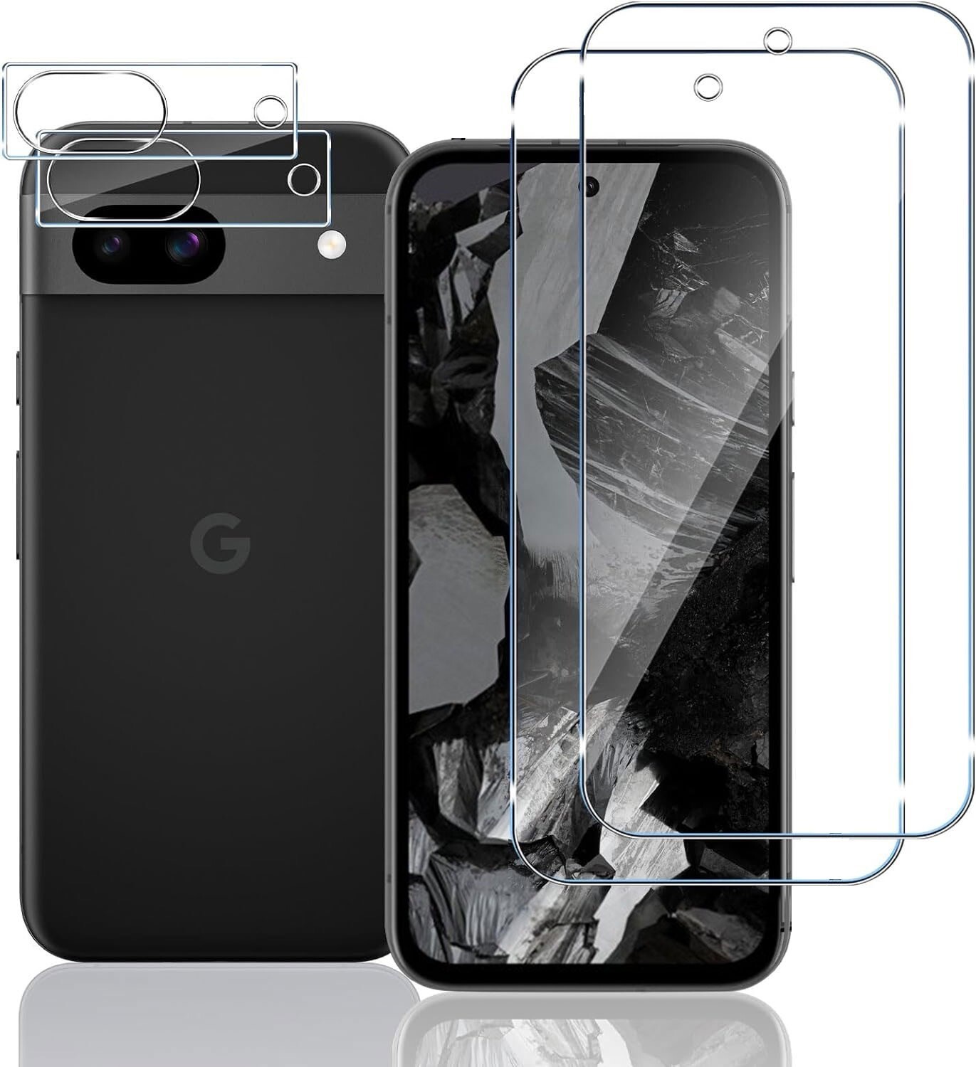 2x protective glass (screen + camera) for Google Pixel 8A bulletproof film full screen