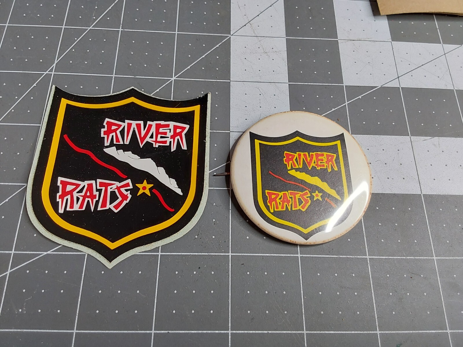 Vietnam War POST WAR River Rats Sticker and Button Pin