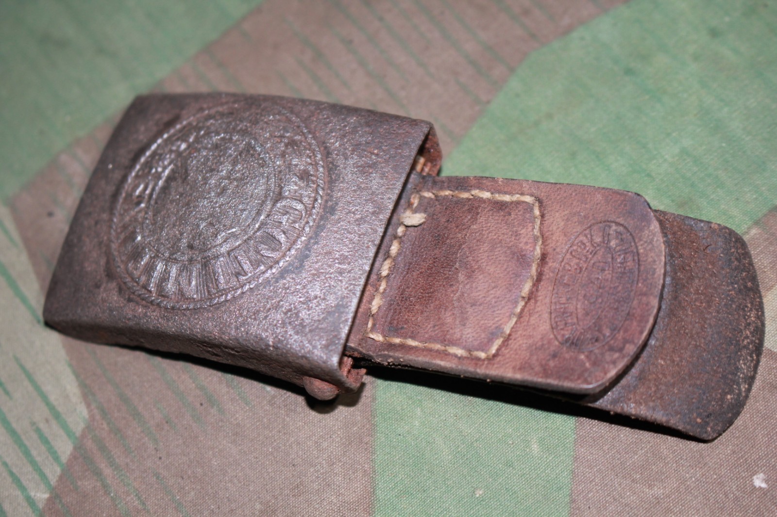 ORIGINAL WW2 GERMAN ARMY WEHRMACHT HEER BELT WITH STEEL BUCKLE DENAZIFIED 1940