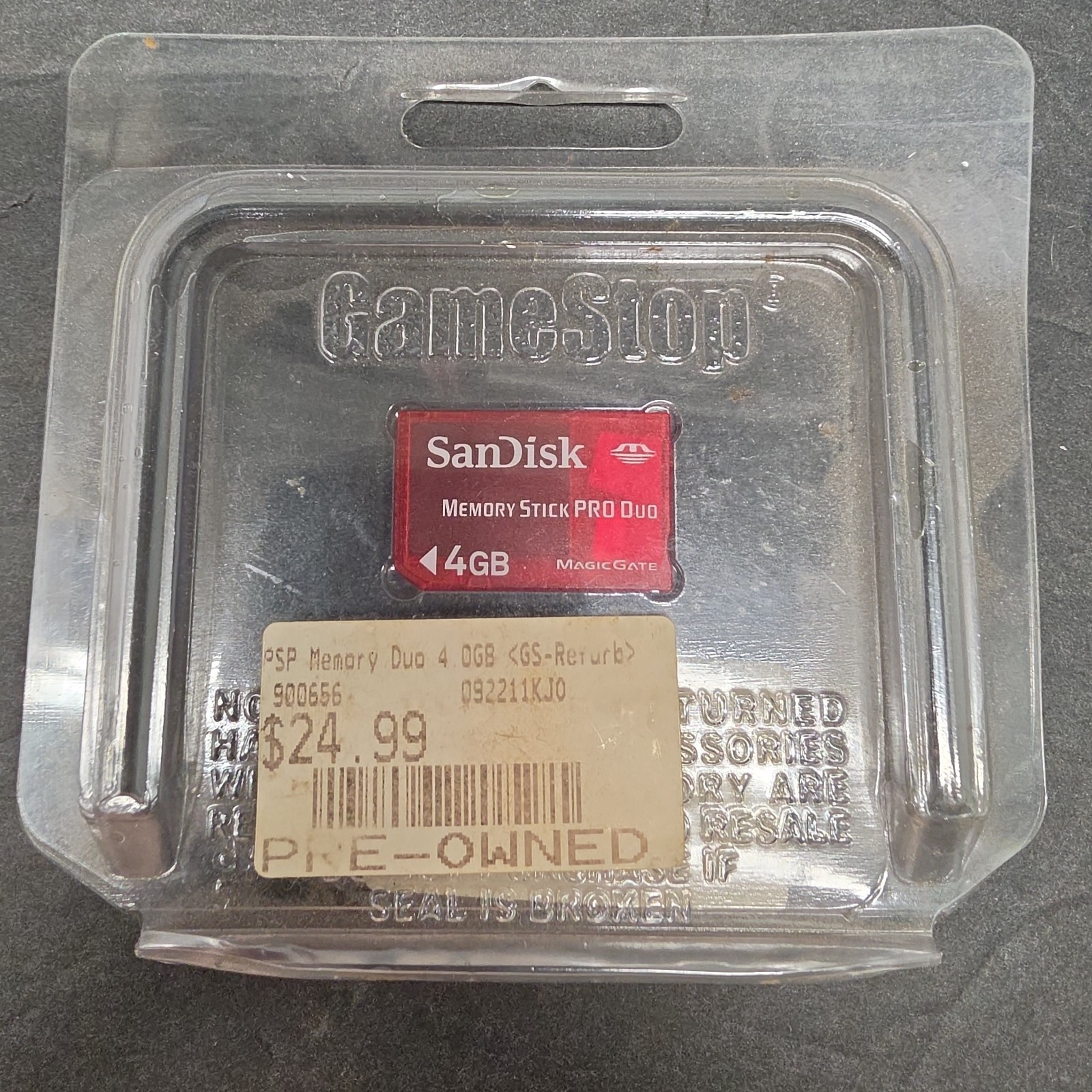 SanDisk 4GB Memory Stick Pro Duo Magic Gate Memory card
