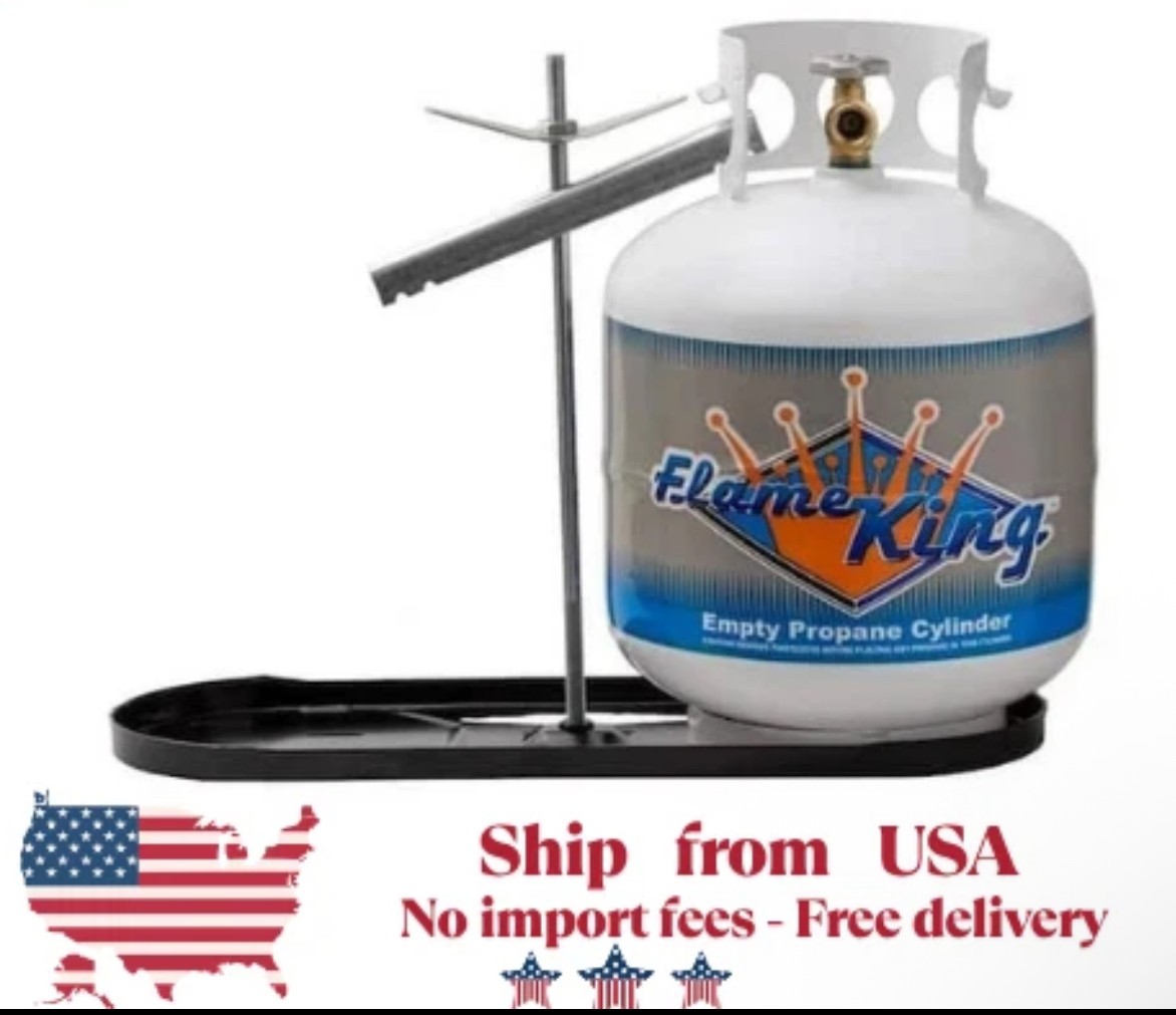 RV Propane Tank Holder, Double Bottle Rack 20LB. Cylinder Kit, Black 00661