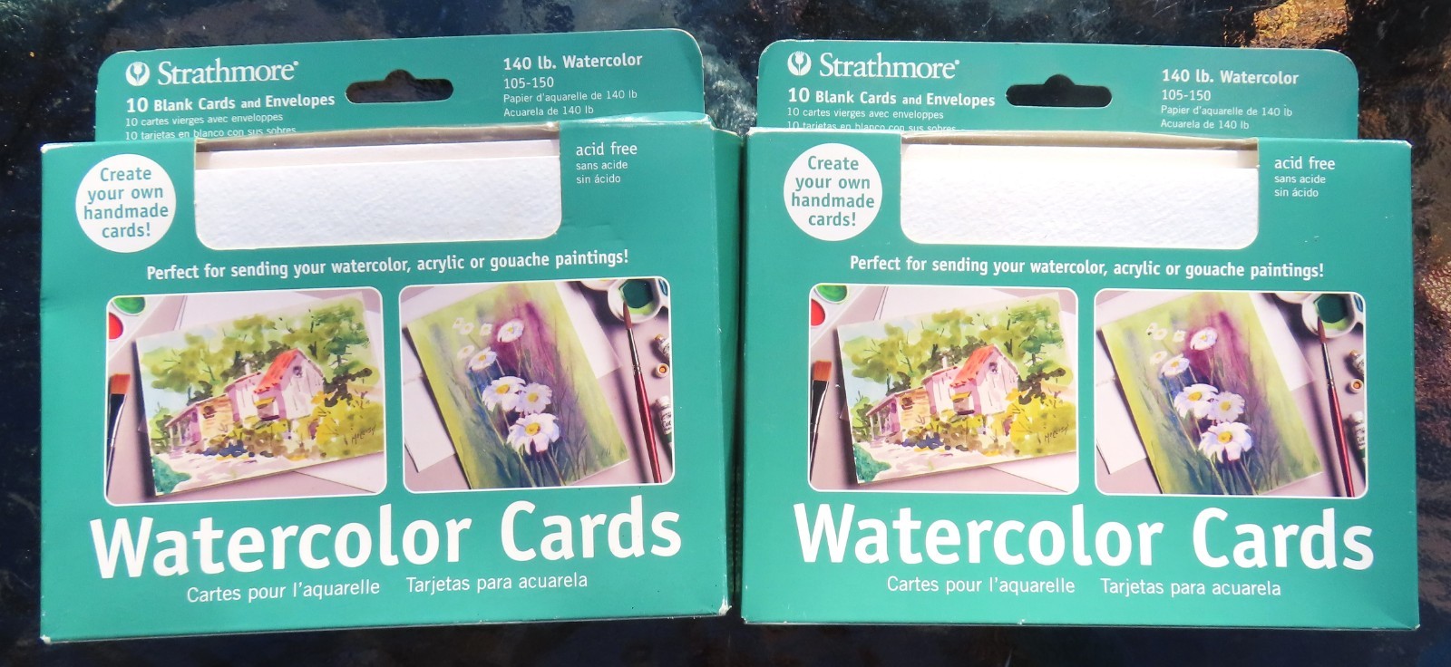 2-STRATHMORE WATERCOLOR BLANK GREETING CARDS  10 CARDS 10 ENVELOPES