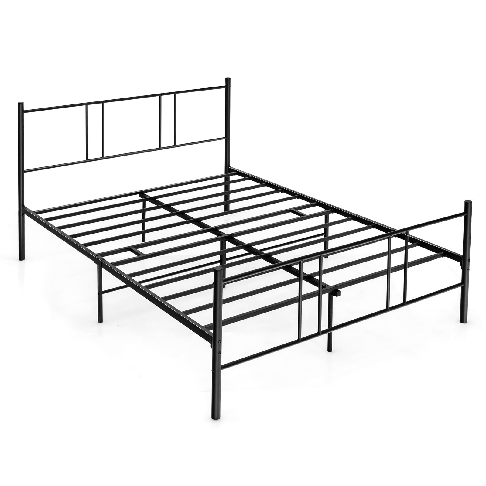 Full Size Platform Bed Frame Headboard Heavy-Duty Mattress Foundation Bedroom