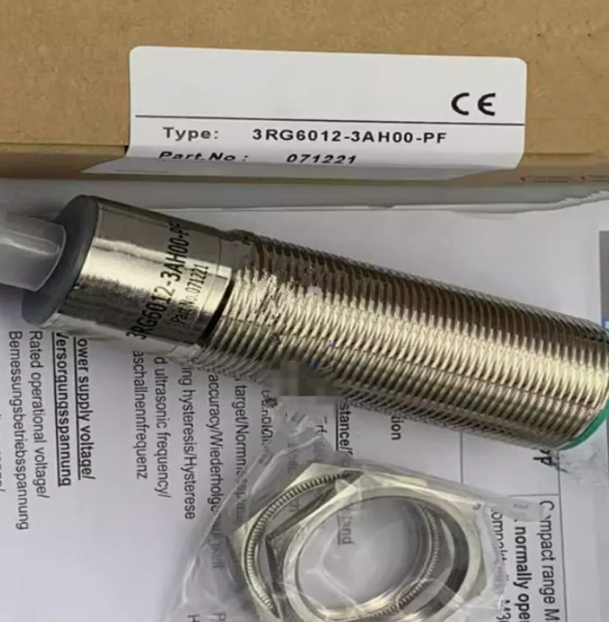 New FIT FOR Ultrasonic sensor 3RG6012-3AH00-PF