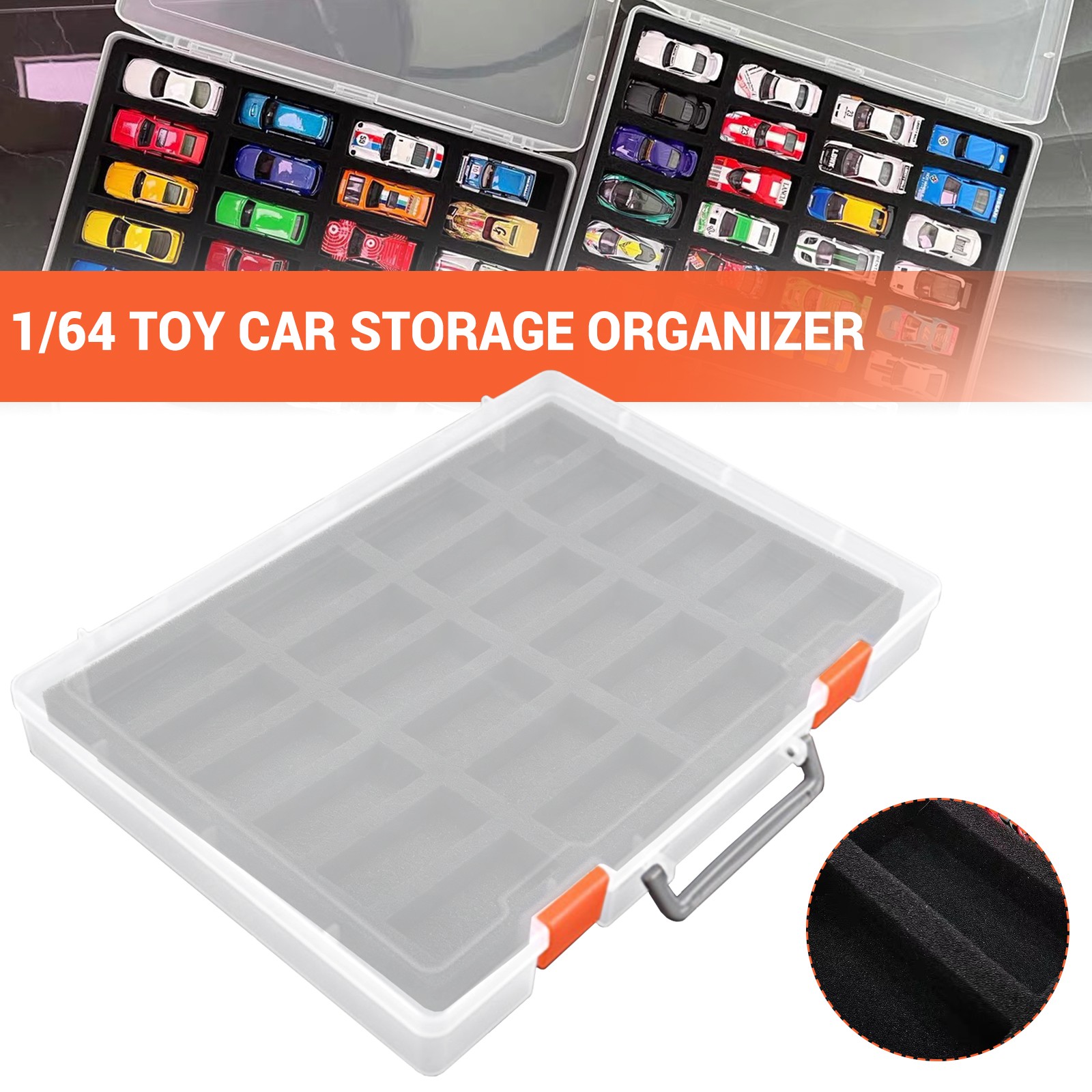 Handle Carrying Box Toy Storage Organizer Case for HW Matchbox Car Small Dolls