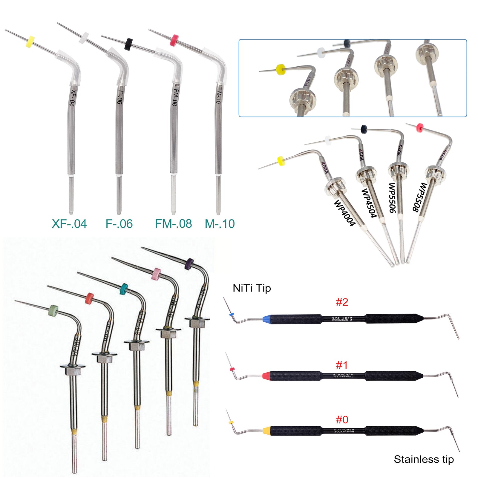 4Types Dental Endo System Obturation Percha Gutta Pen Tip Heated Plugger Needles