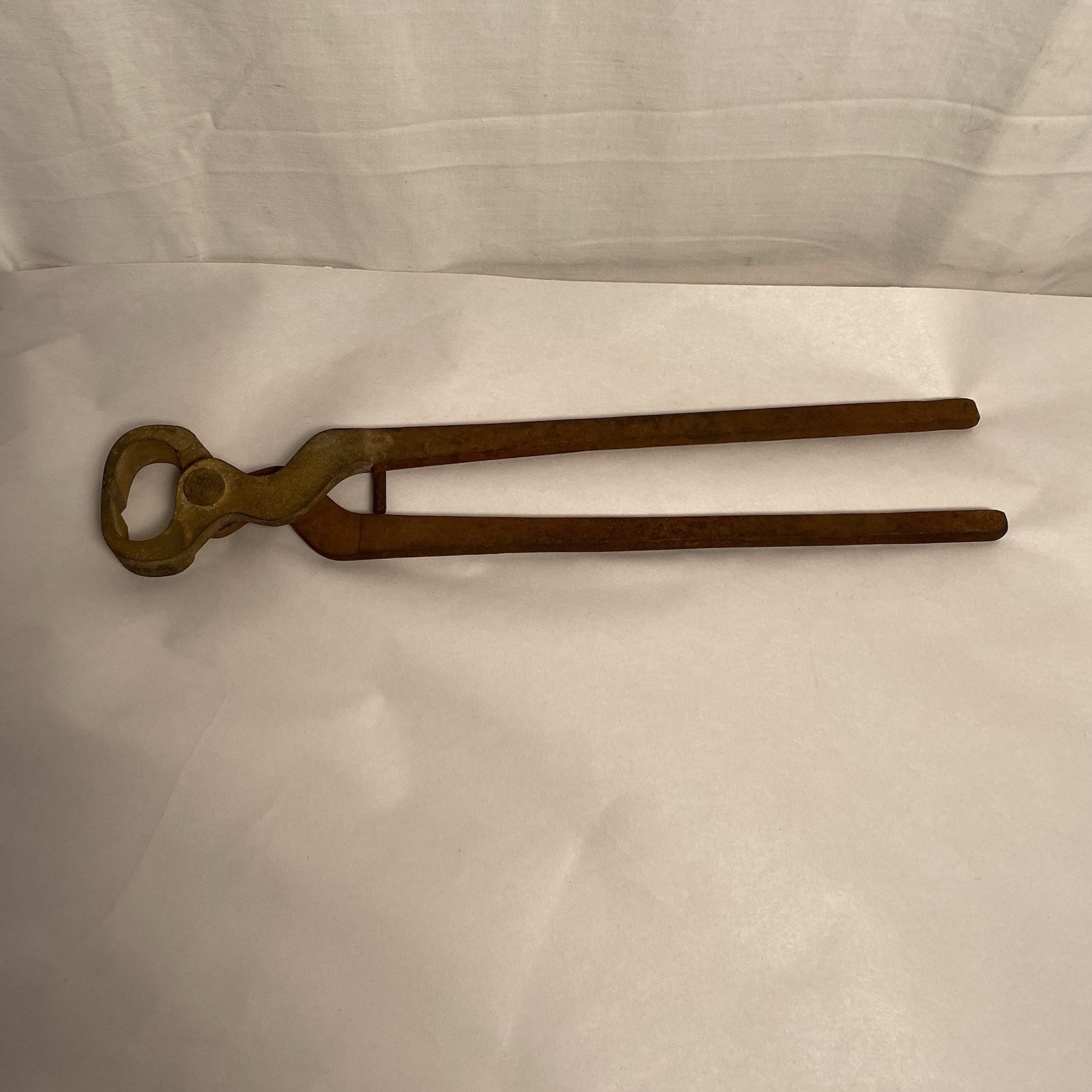 Antique Heavy Iron Pliers , Cutters Blacksmith Forging Tool Primitive 14”