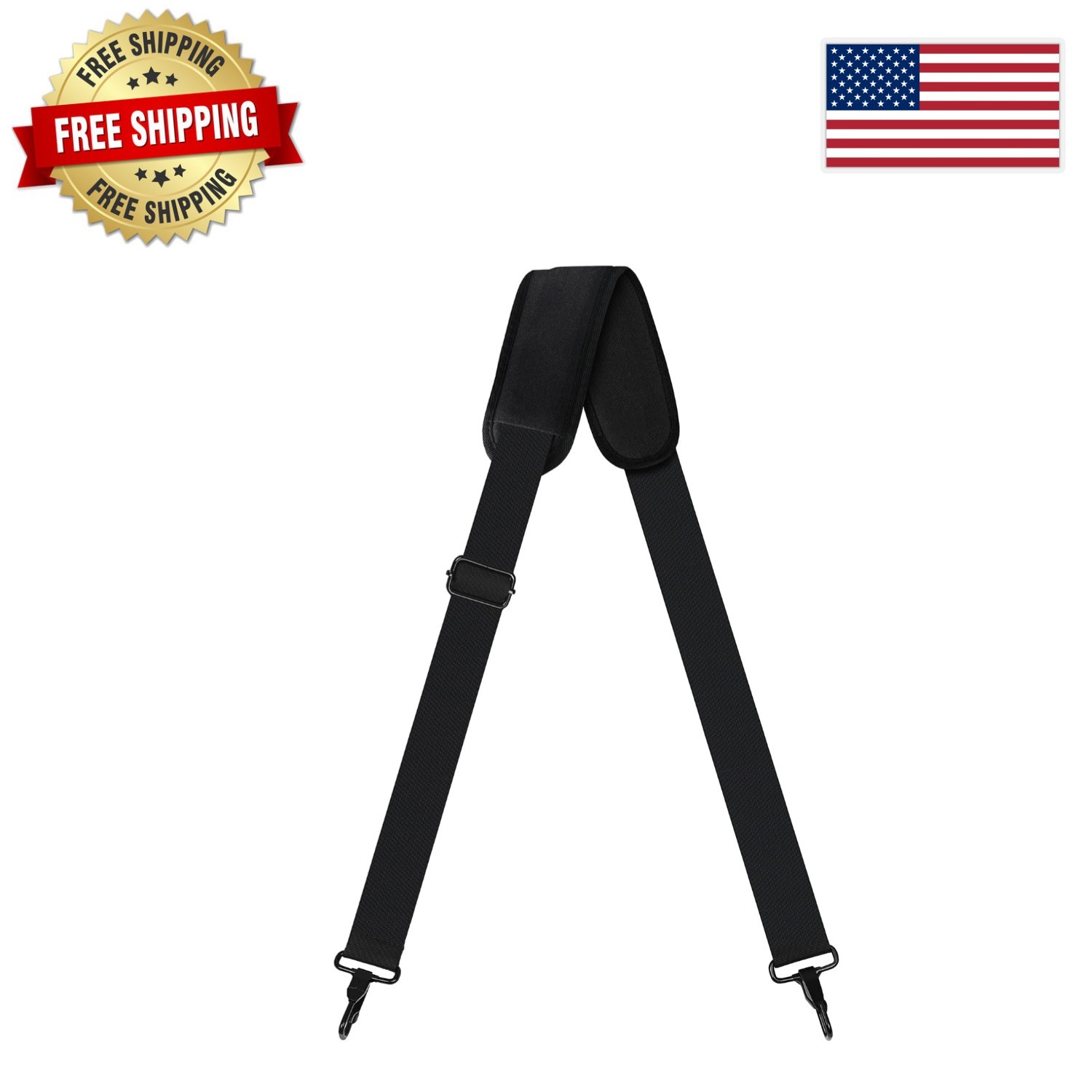 Universal 72" Replacement Shoulder Strap with Metal Hooks, Ideal for Travel
