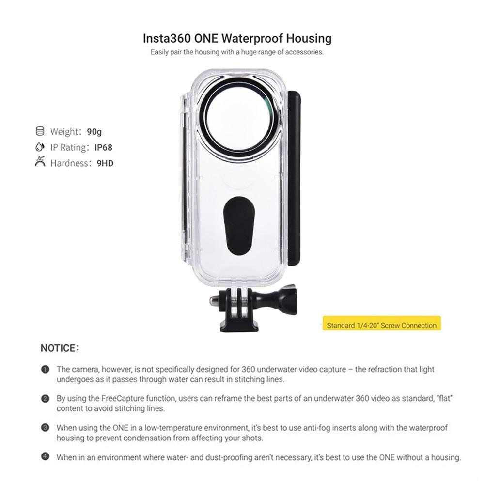 Acrylic Waterproof Diving Case Shell Protective Cover for Insta360 ONE X Camera