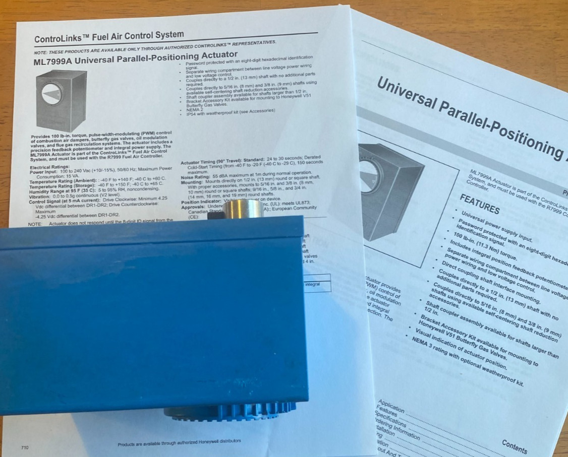 Honeywell ML7999A1003 Universal Parallel-Positioning Actuator for Controllinks