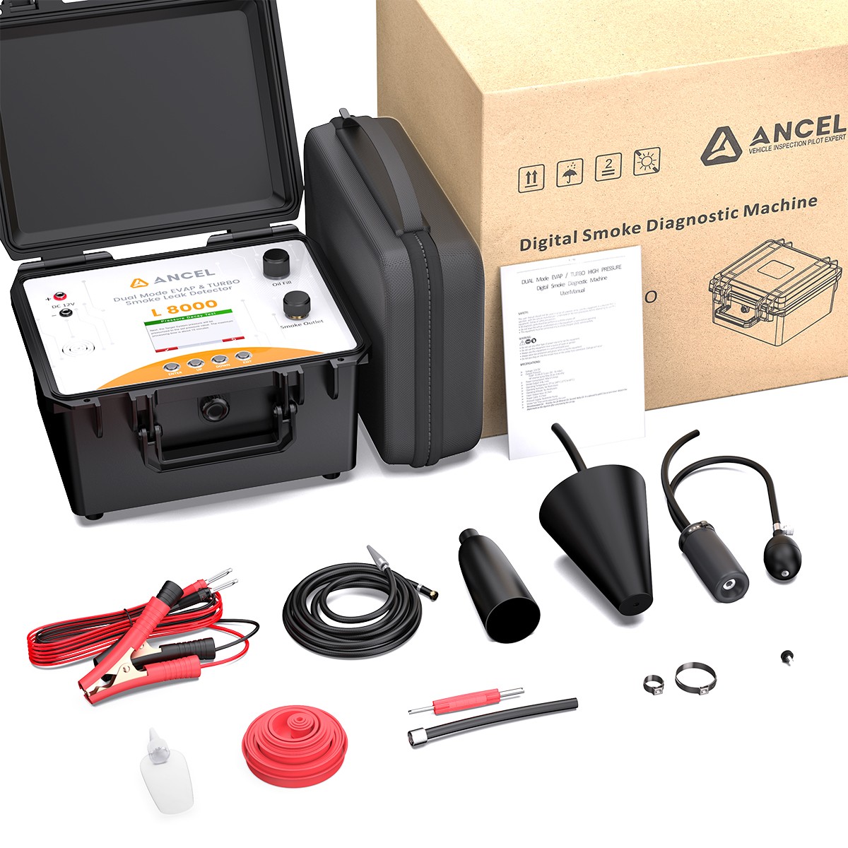 ANCEL L8000 Automotive EVAP Smoke Machine vacuum Leak Detector Smoke Tester Kit