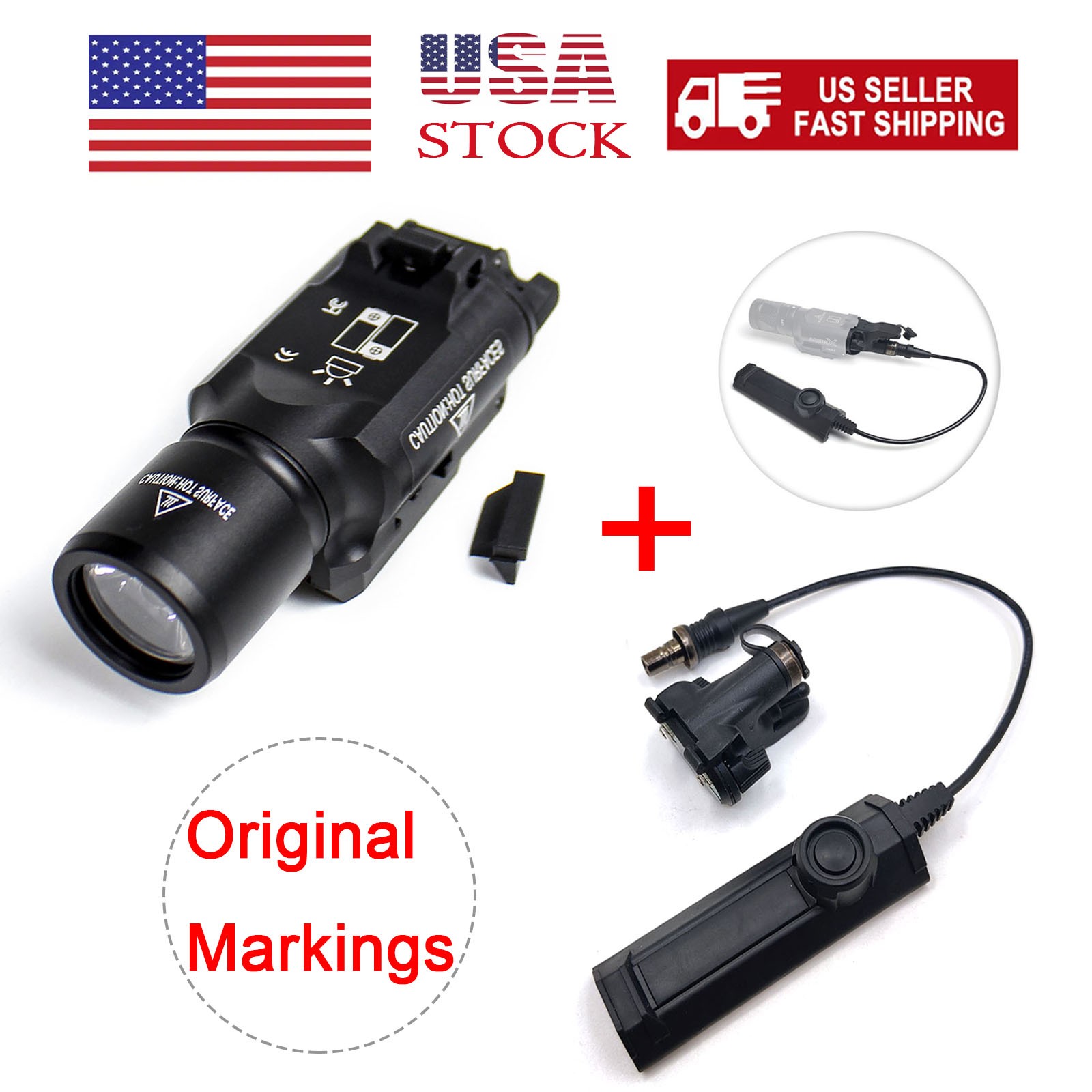 Tactical X300-B Ultra Pistol Gun LED Rifle Flashlight / X300 Weaponlight Switch