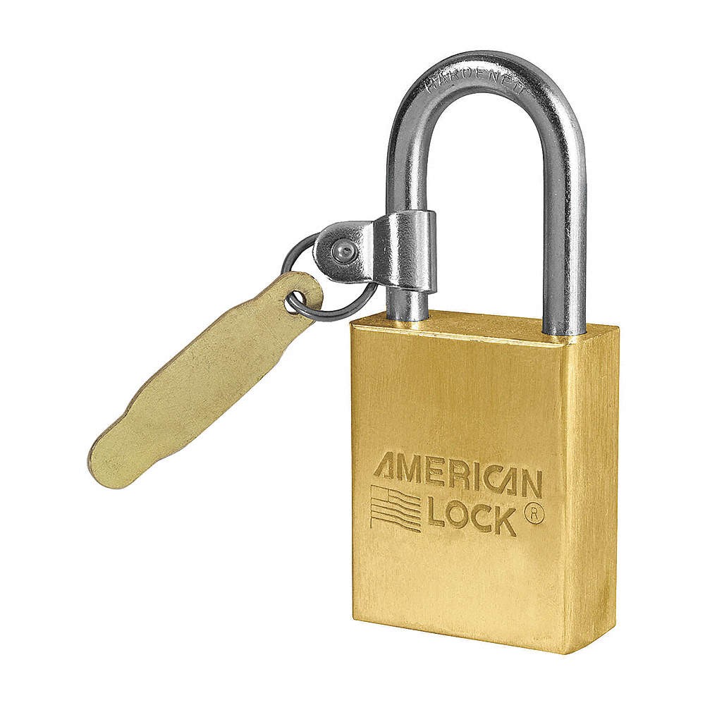 AMERICAN LOCK A41KATAG Keyed Padlock, 3/4 in,Rectangle,Gold 4EZN8