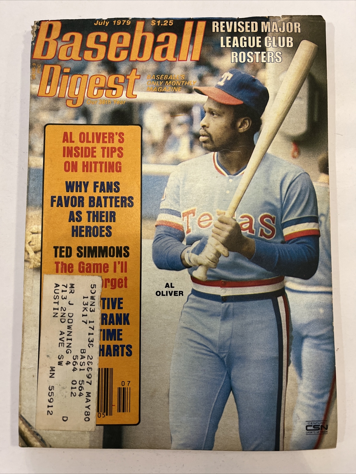 Baseball Digest Magazine July 1979 Texas Rangers, Al Oliver (B6)