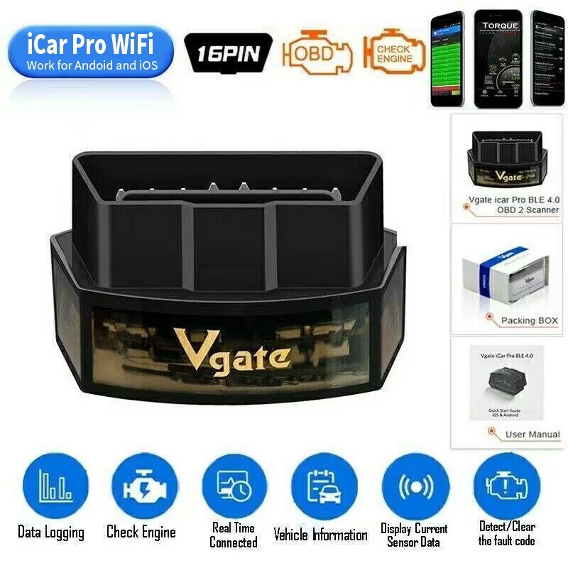 Vgate iCar Pro Wi-Fi OBD2 Scanner Scan Tools Diagnostic Code Reader Fault Check