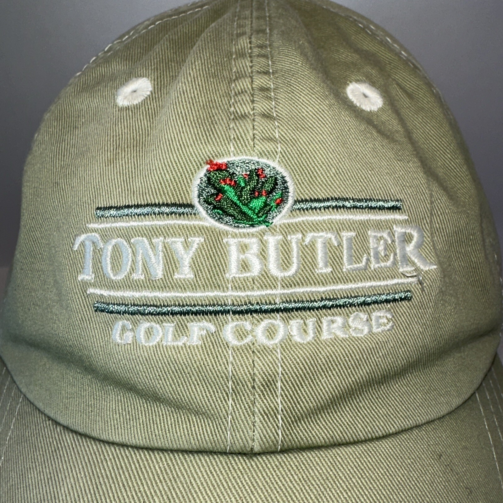 Tony Butler Golf Course Green with White Hat Cap Hook Loop Cotton Imperial
