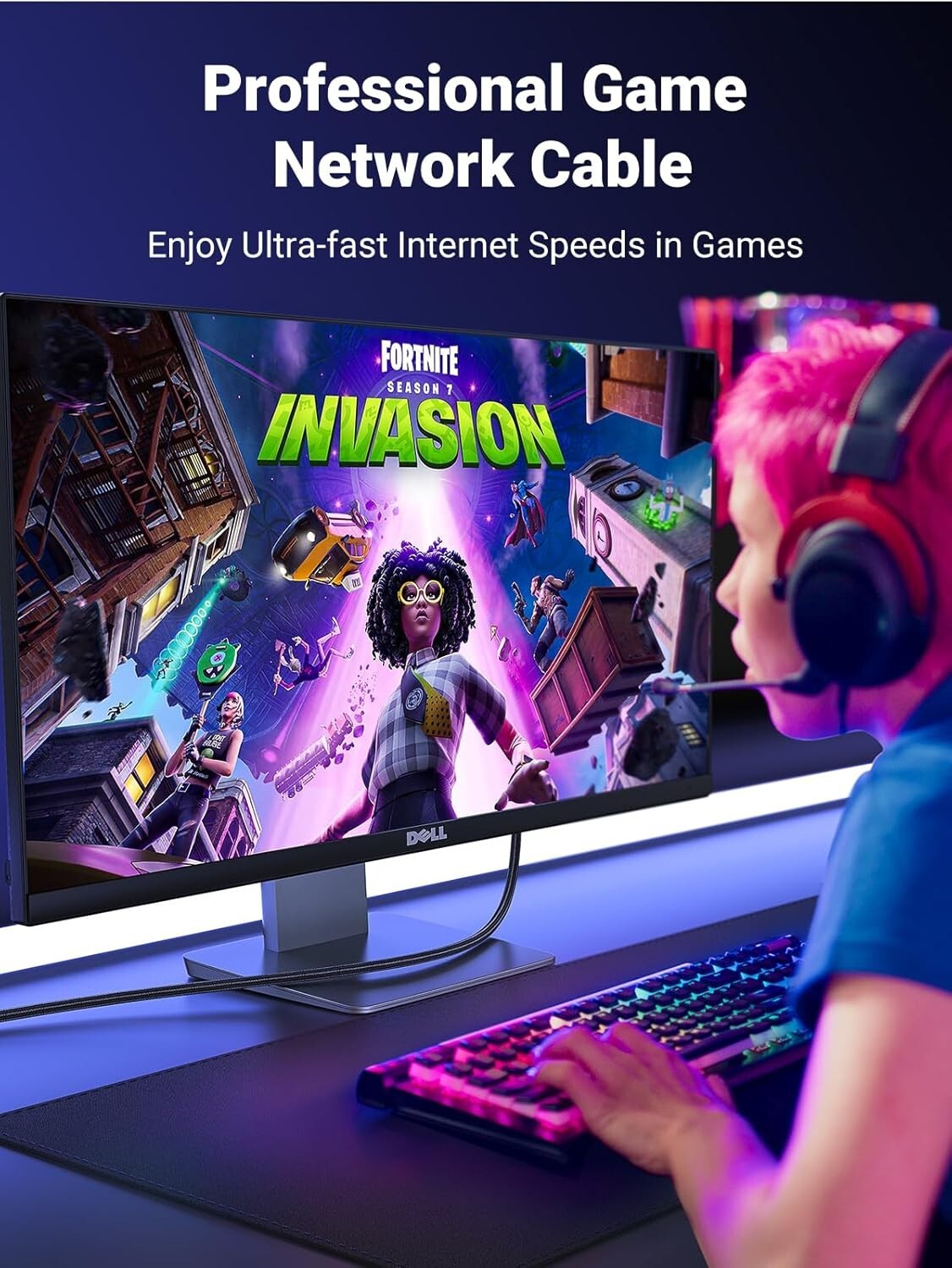 UGREEN Game Ethernet Cable, CAT 8 High-Speed Professional Gaming Network Cable