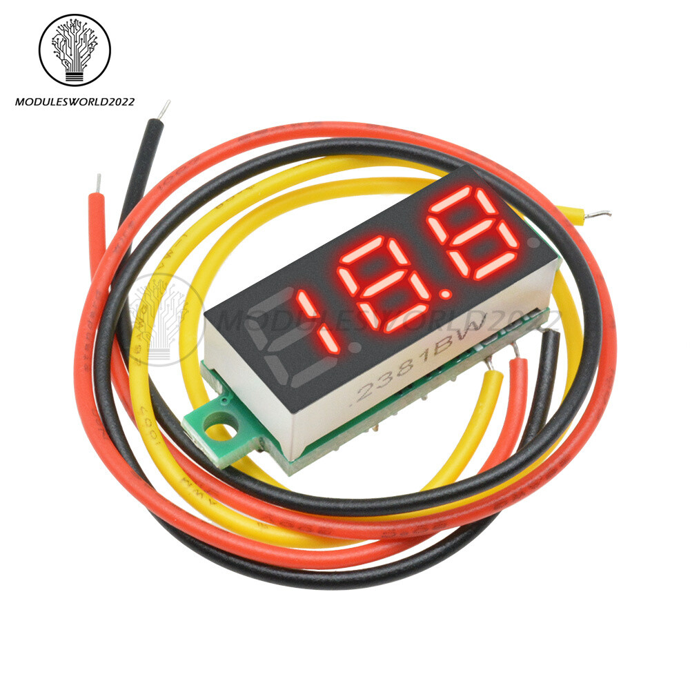 DC 0-100V 0.28" 3 Wires Voltmeter Panel Red LED Digital Display Volt Meter Gauge