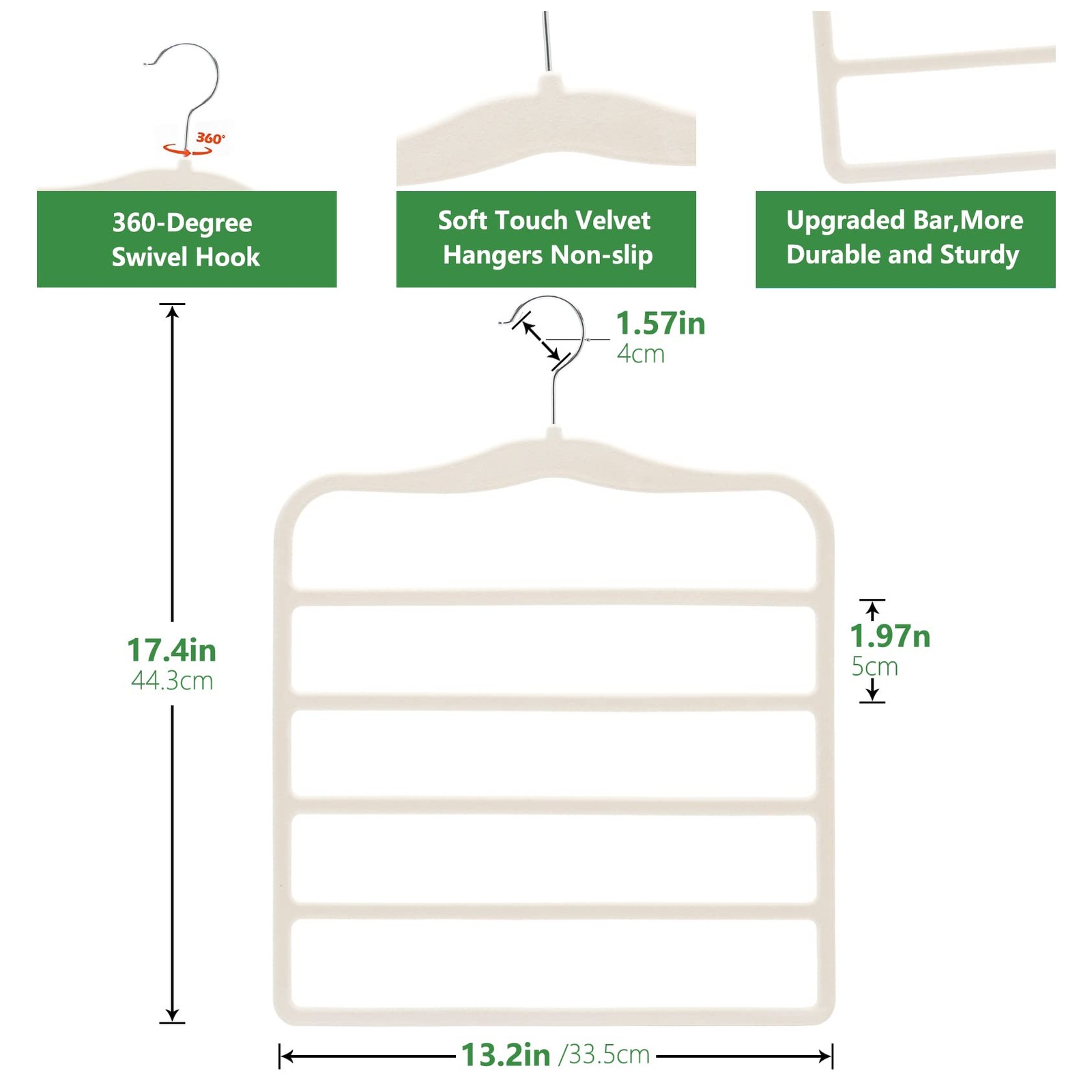 Pants Hangers Space Saving,Organization and Storage for Dorm Room Essentials ...