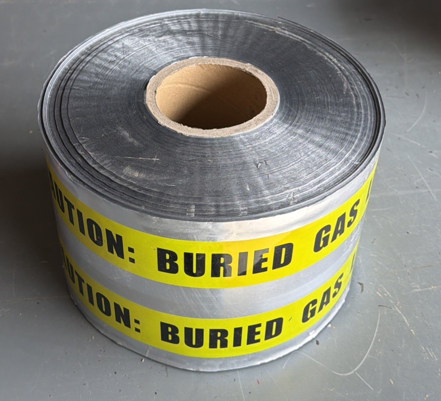 Caution Buried Gas Line Below 6” X 1000’ Underground Detectable Tape Roll