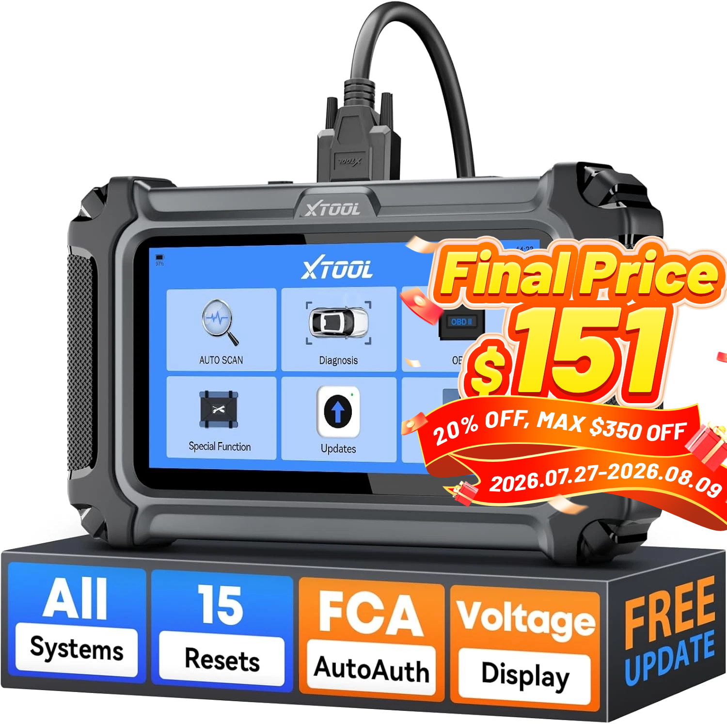 ✅2026 XTOOL D6 OBD2 Scanner All System Diagnostic Tool with Lifetime Free Update