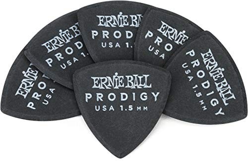 Authentic ERNIE BALL 9332 BLACK LARGE SHIELD PRODIGY Triangle Guitar Picks 1.5mm