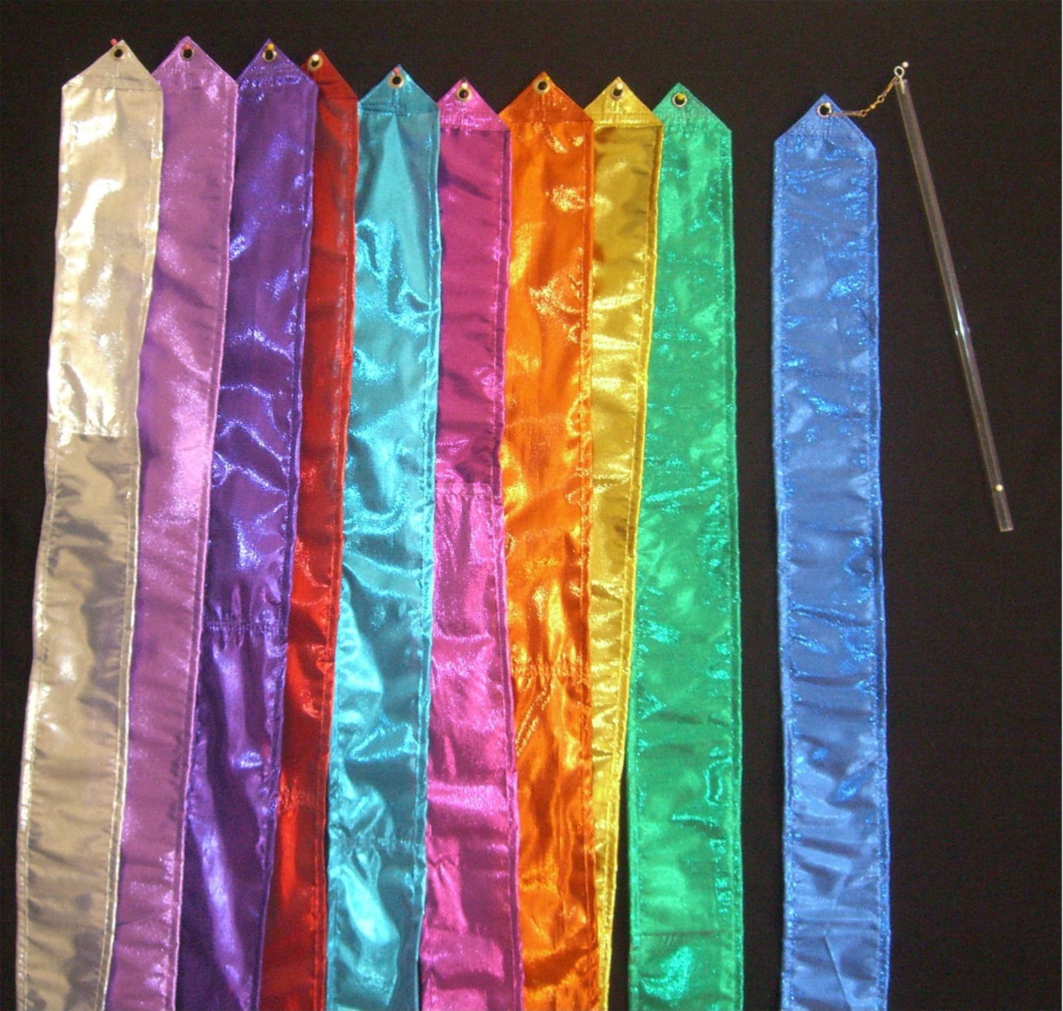 1 Child size Lame Streamer w 12" Rod - Many Color to Choose-Worship Dance Ribbon
