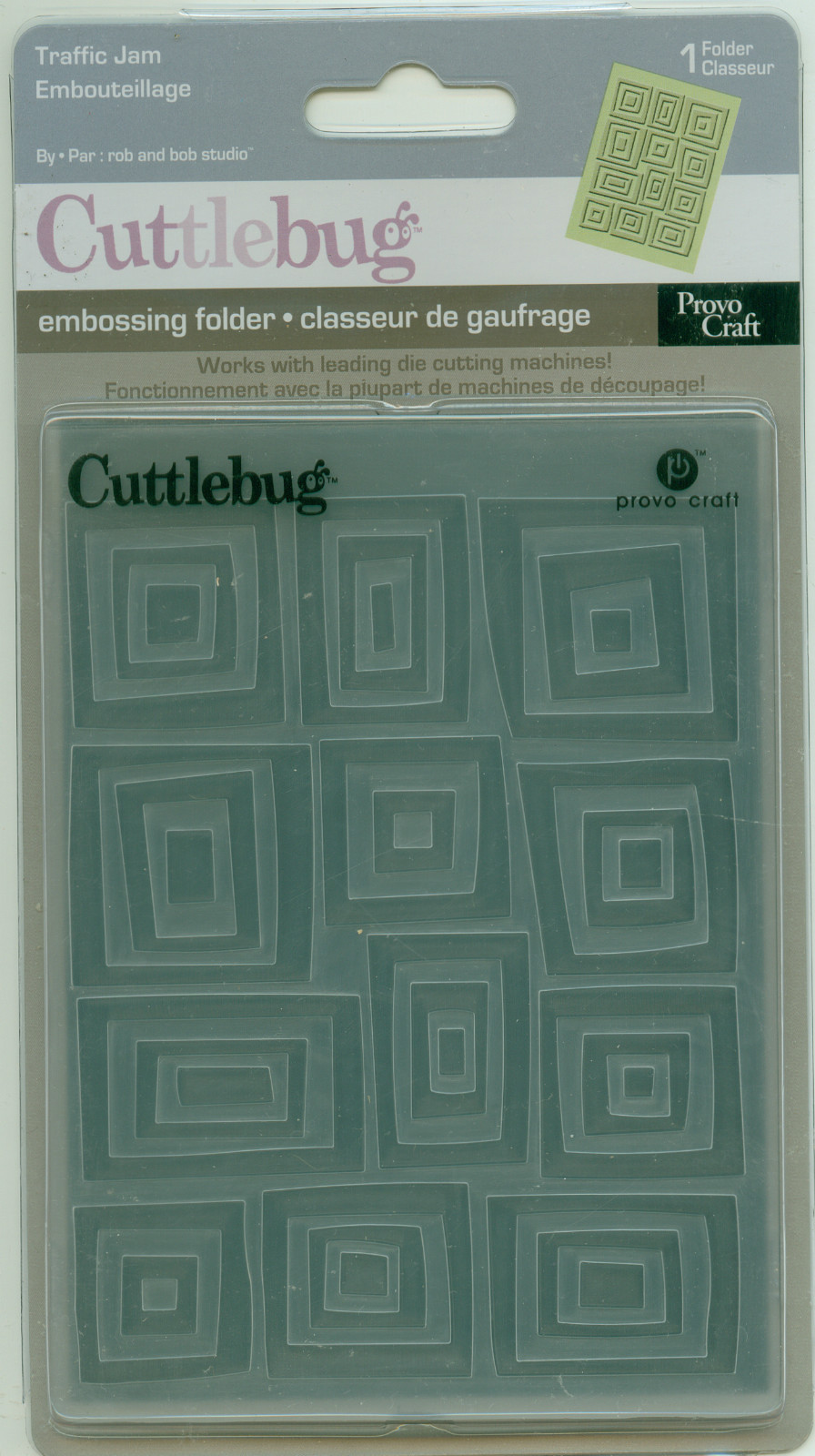 CUTTLEBUG 4.25 x 5.75 embossing folder TRAFFIC JAM 37-1141