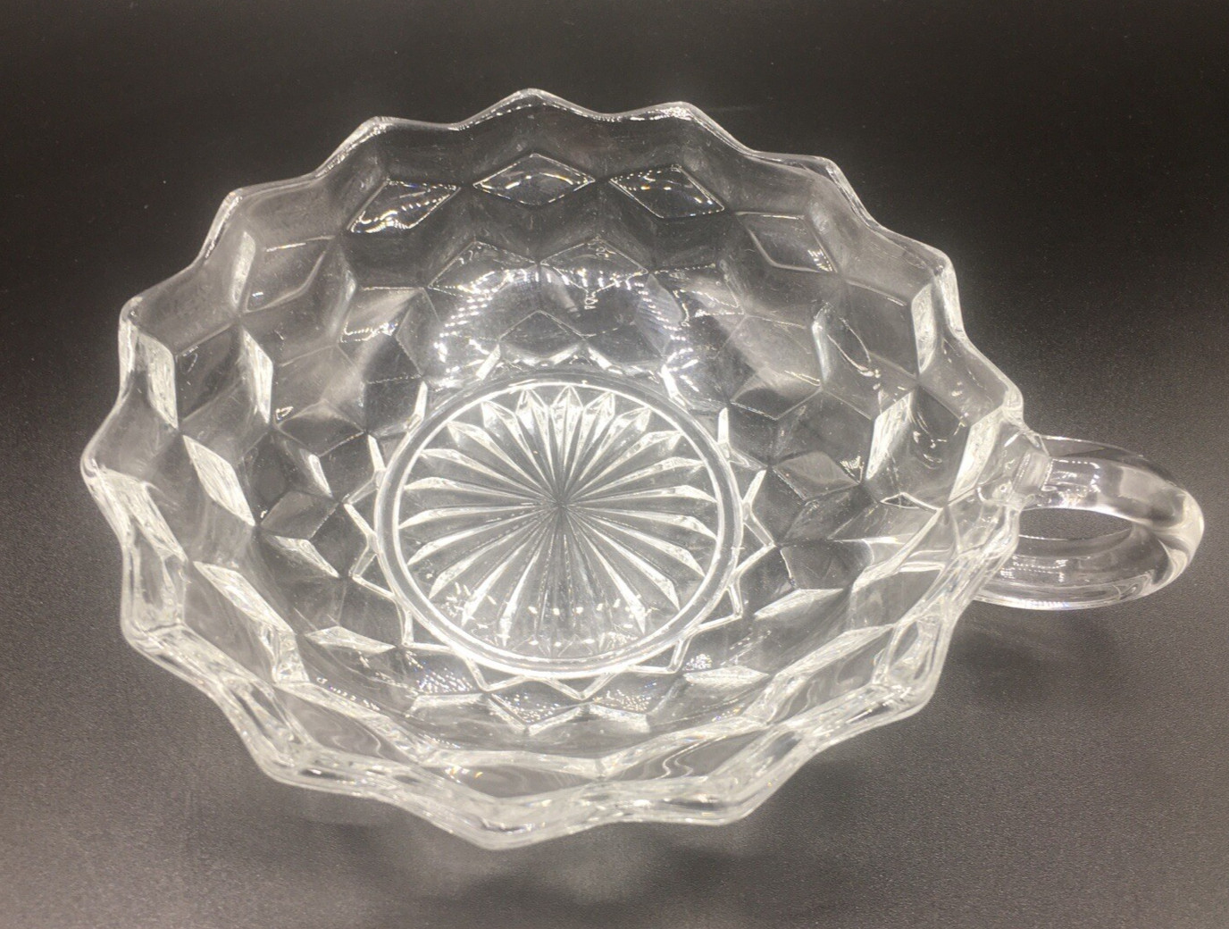 Nappy Dish Fostoria American Flared Handle Cubist Serving Clear 5.5" Vintage