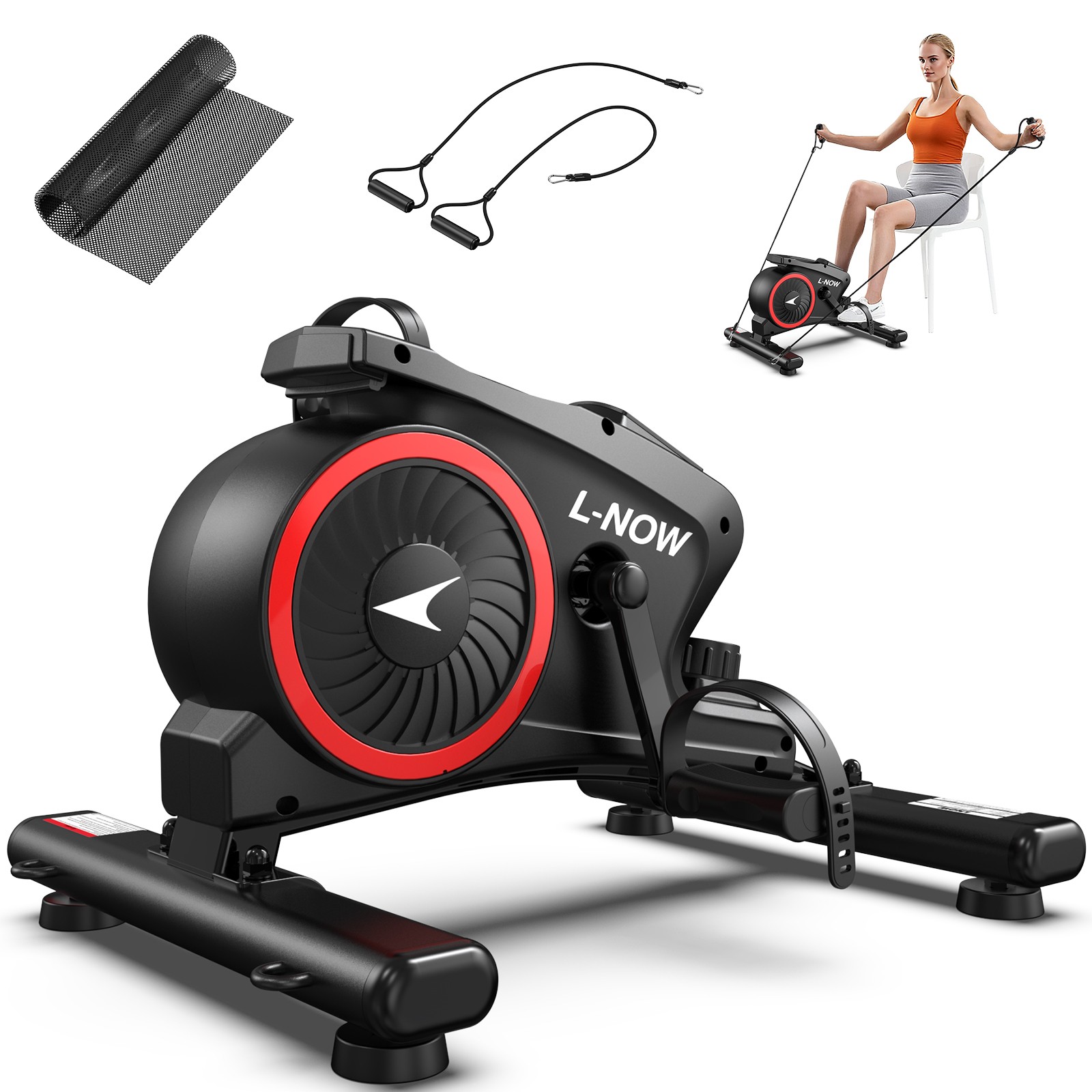 Under Desk Bike Pedal Exerciser 16 Magnetic Mini Exercise Bike Leg Recovery