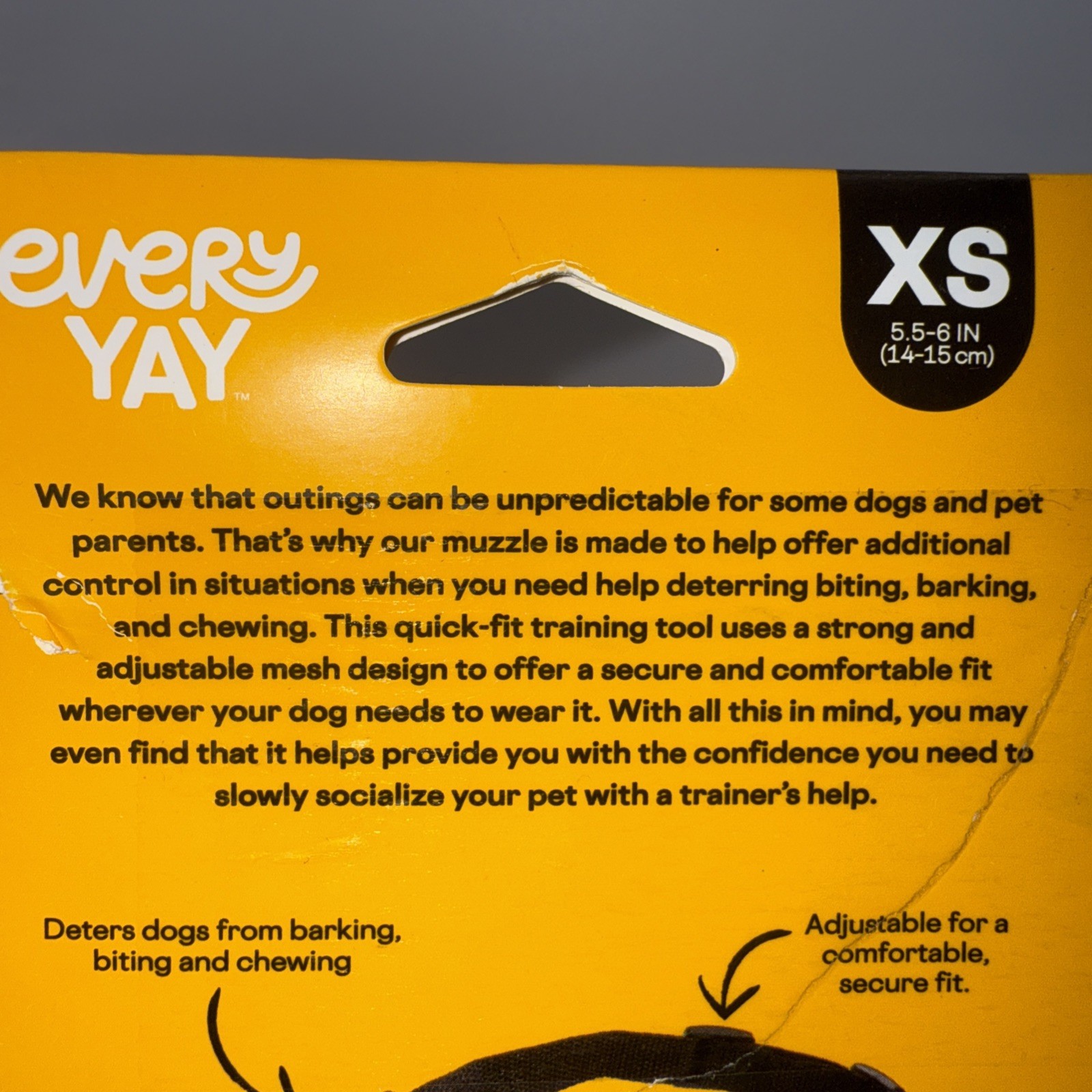 Every Yay XS Adjustable Dog Muzzle with Mesh Breathability Size XS